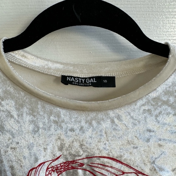 Nasty Gal Don’t Play Koi Velvet Crop Top - Picture 6 of 6